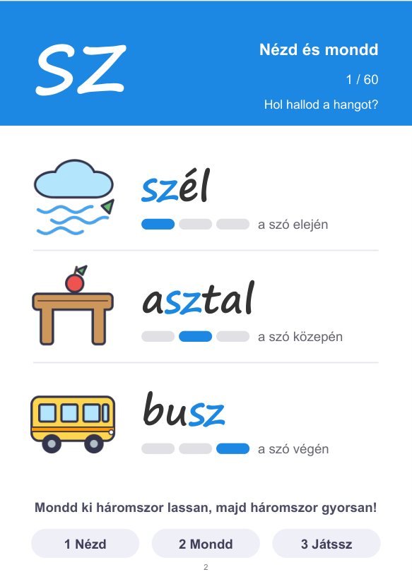 Szókártya: szél, asztal, busz